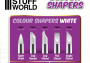 Silikonové štětce Colour Shapers White Soft, velikost 2 (5 ks)