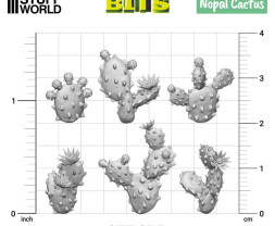 3D Printed Set Nopal Cactus – 3D tištěný kaktus Nopal (20 ks)