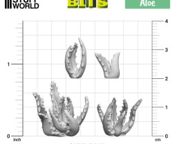 3D Printed Set Aloe Plant – 3D tištěná rostlina Aloe (20 ks)