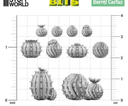 3D Printed Set Barrel Cactus – 3D tištěný kaktus Barrel (16 ks)