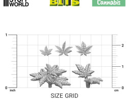 3D Printed Set Cannabis Plants – 3D tištěné rostliny konopí (17 ks)