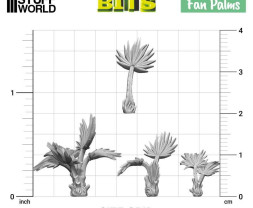 3D Printed Set Fan Palms - 3D Printed Palms (20 pcs)