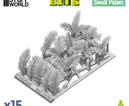 3D Printed Set Small Palms Plants – 3D tištěné malé palmy (15 ks)