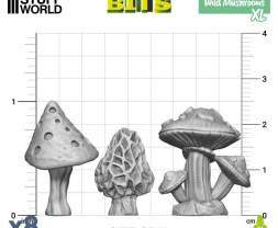 3D Printed Set Wild Mushrooms XL - 3D printed wild mushrooms XL (8 pcs)