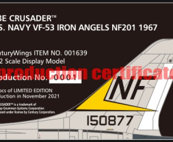 1:72 Vought F-8E Crusader, USN VF-53 Iron Angels, NF201, USS Hancock, Vietnam, 1967