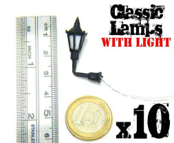 Classic Wall Street Lamps with LEDs (10 pcs)