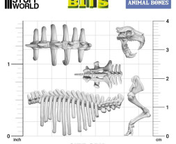 3D Printed Animal Bones (52 pcs)