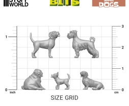 3D Printed Set Small Dogs (24 pcs)