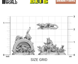 3D Printed Set Swarm of Rats (12 pcs)