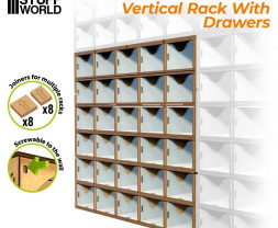 Modular Rack with Drawers – modulární organizér se 30 zásuvkami (vertikální)